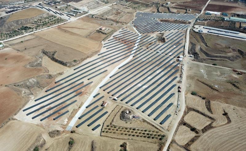 Aerial view of a 5 MWp solar plant in Cyprus